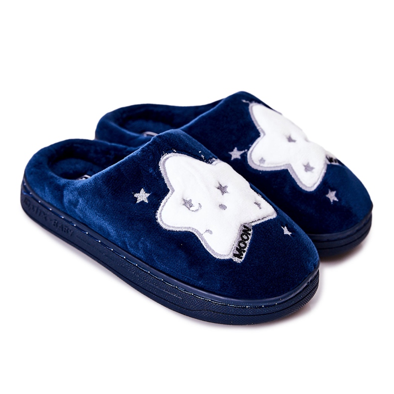 WJ1 Chaussons Chauds Enfant Bleu Marine Nella blanche WJ1 Chaussons Chauds Enfant Bleu Marine Nella blanche