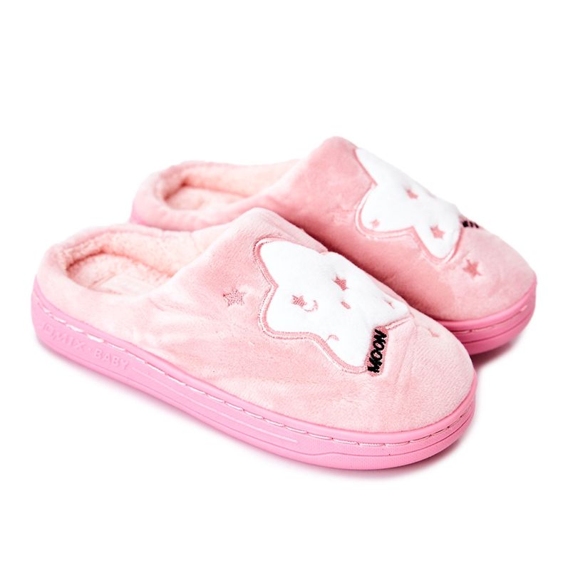 WJ1 Chaussons Chauds Enfant Etoiles Rose clair Nella blanche WJ1 Chaussons Chauds Enfant Etoiles Rose clair Nella blanche