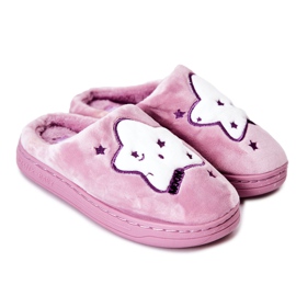 WJ1 Chaussons Chauds Enfant Violet Nella blanc