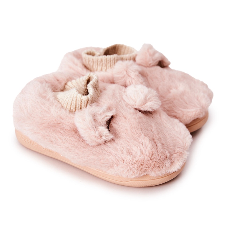Chaussons Chauds Côtelés Rose clair Dessi beige Chaussons Chauds Côtelés Rose clair Dessi beige
