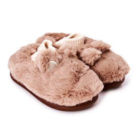 WJ1 Chaussons Chauds Avec Dessi Marron Côtelé beige brun WJ1 Chaussons Chauds Avec Dessi Marron Côtelé beige brun