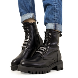 Bottines compensées isolées noires Olvera