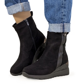 Bottines compensées isolées noires de Valdez le noir