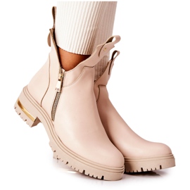 PA2 Bottes Chaudes Avec Une Coupe Beige Crolisia