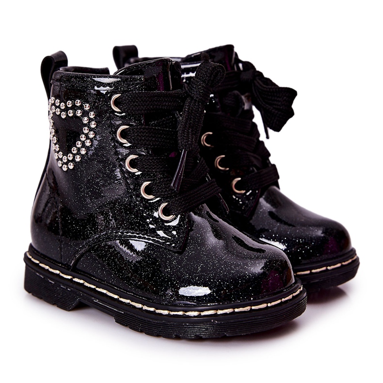 WT1 Chaussons Enfant Noir Brillant Laqué le noir WT1 Chaussons Enfant Noir Brillant Laqué le noir