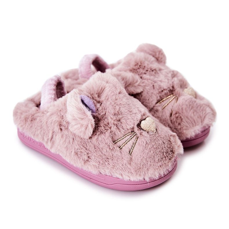 WJ1 Chaussons Enfant Chatons Oreilles Violettes Tammy