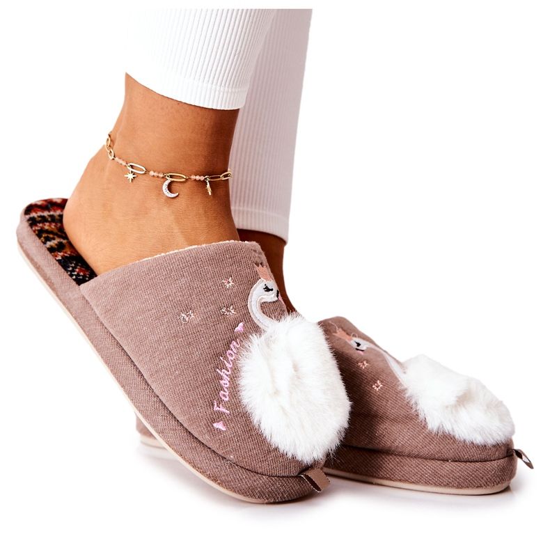 WJ1 Chaussons chauds Rey's Brown Swan brun WJ1 Chaussons chauds Rey's Brown Swan brun