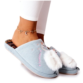 Chaussons chauds Blue Rey's Swan bleu