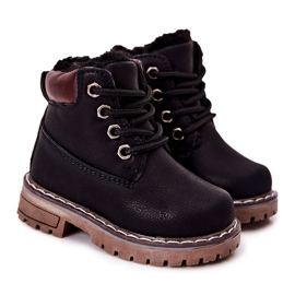 WT1 Bottes de trappeur isolées noires pour enfants Black Royals