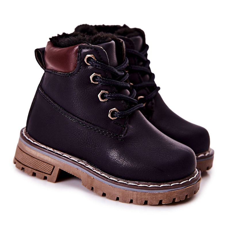 WT1 Bottes de Trappeurs Chaudes Enfant Bleu Marine Royals
