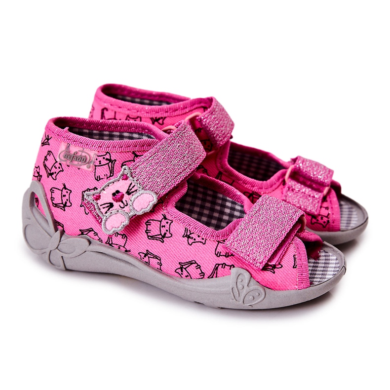BEFADO S.A. Sandales Chaussons Befado Velcro Chats 242P103 Rose