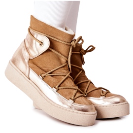 Bottes de Neige Chaudes en Daim Camel Clarem brun