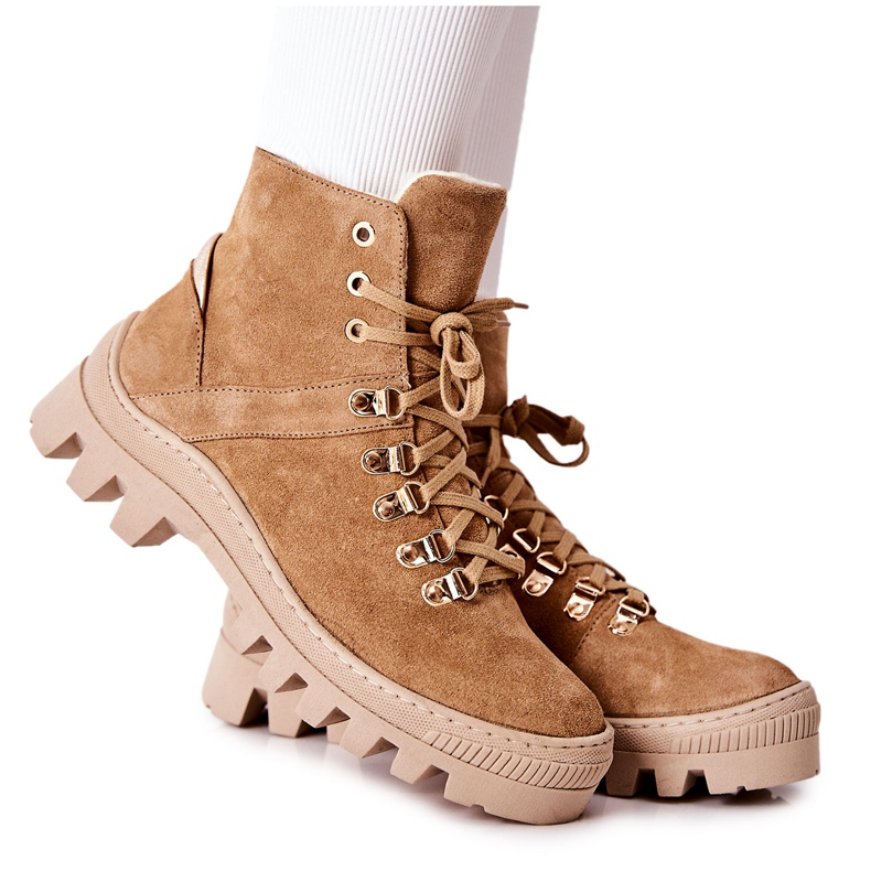 PF1 Bottes Chaudes En Daim Beige Tempête De Sable brun