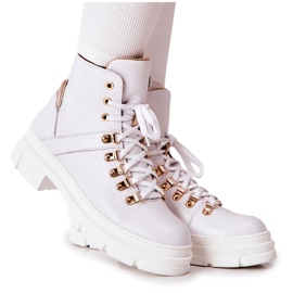 PF1 Bottines isolées en cuir Brescia blanches