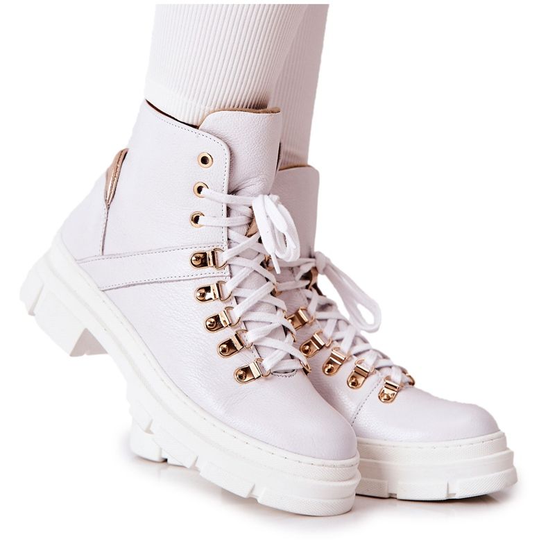 PF1 Bottines isolées en cuir Brescia blanches