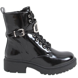 Bottines laquées Mila BREVET (NOIR) le noir