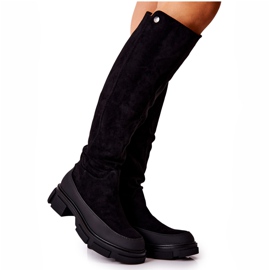 Bottines Plates En Daim Noir Kalisso le noir