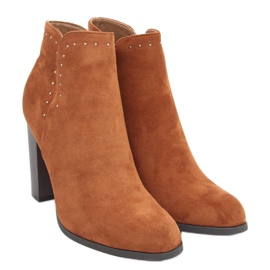 Bottines à talons de Nora Camel brun Bottines à talons de Nora Camel brun