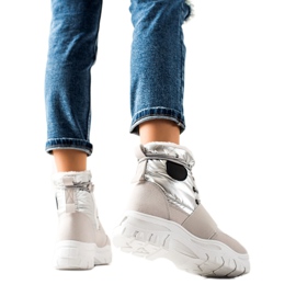 TRENDI Bottes de neige décontractées argent gris