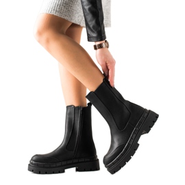 Seastar Bottes hautes en cuir écologique noir