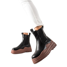TRENDI Bottines Chelsea sur la plateforme de mode noir