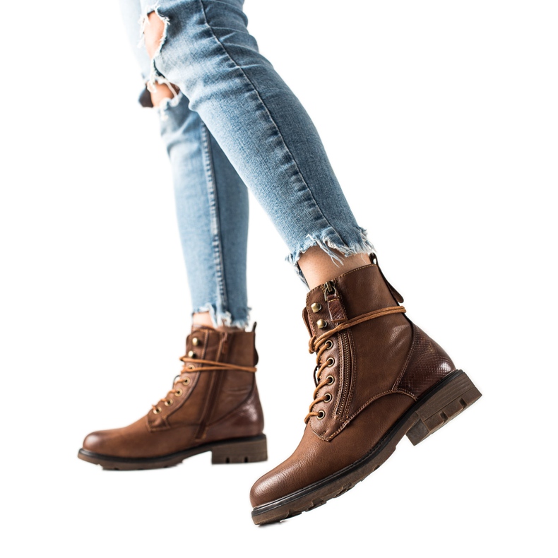 Evento Bottines marron à lacets décontractées brun