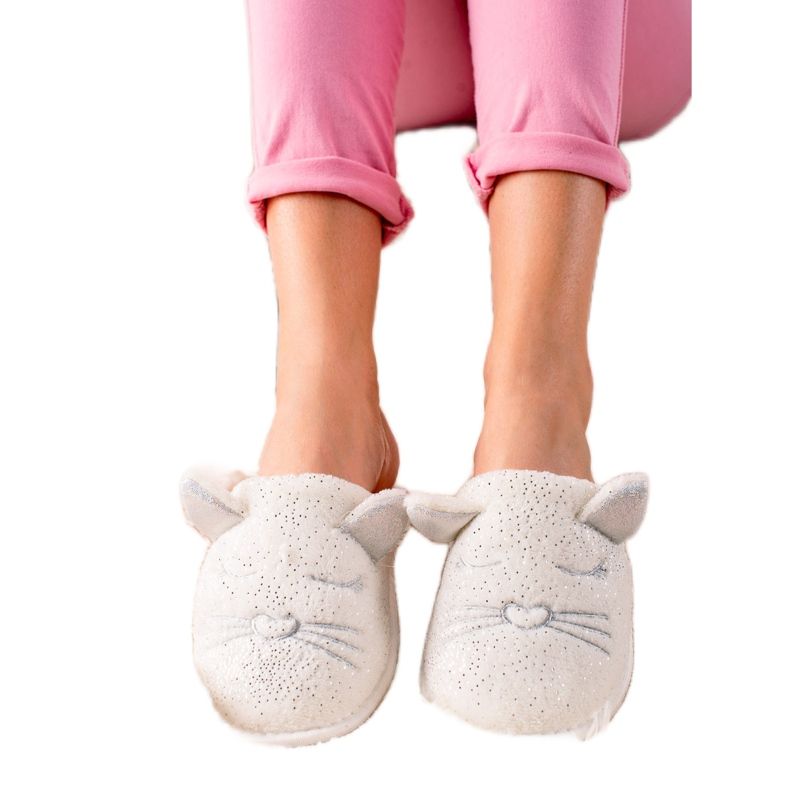 Evento Chaussons à oreilles blanche gris Evento Chaussons à oreilles blanche gris