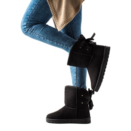 TRENDI Mukluki avec un arc le noir TRENDI Mukluki avec un arc le noir