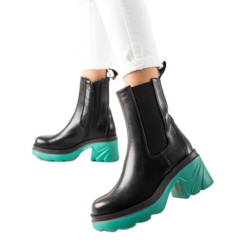 Seastar Bottes à plateforme colorée noir vert