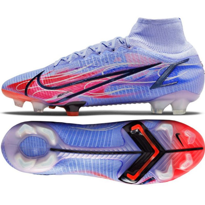 Nike Mercurial Superfly 8 Elite Km Fg M DB2859 506 chaussures de football multicolore roses et violets