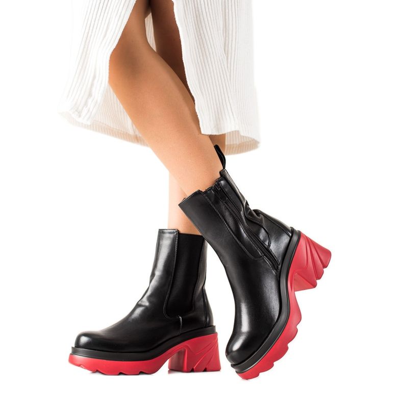 Seastar Bottes à plateforme colorée noir