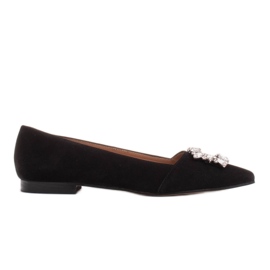 Marco Shoes Ballerines avec pierres décoratives noir