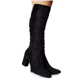 Vinceza Bottes noires en daim Dorelle noires