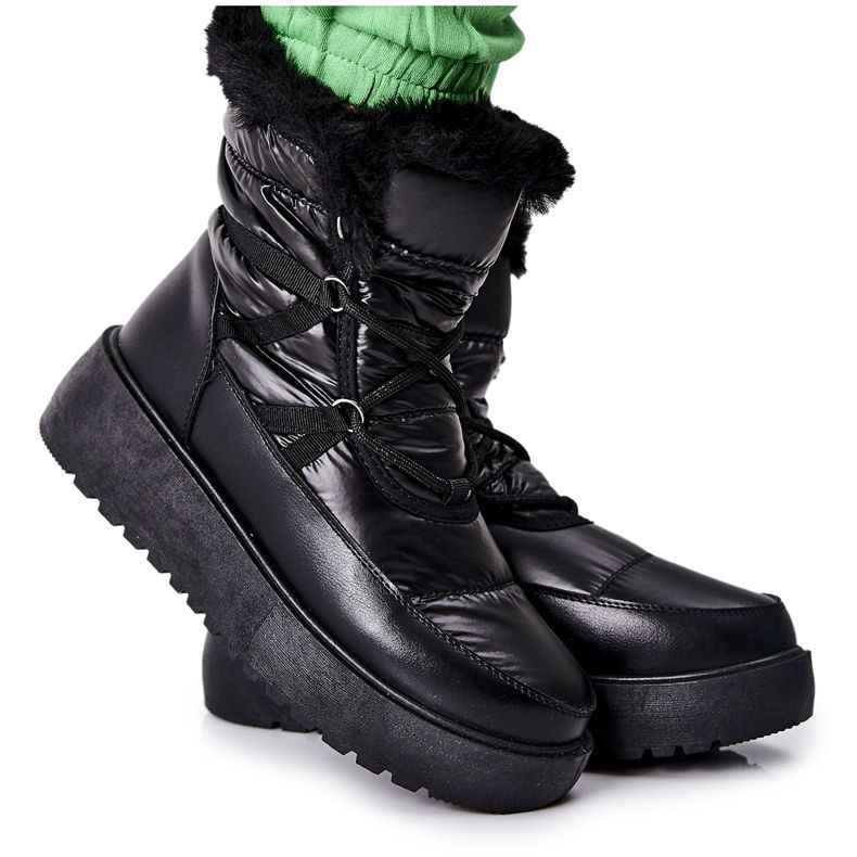S.Barski Bottes de neige chaudes noires Gordian pour femmes noires le noir