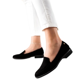 M.Daszyński Mocassins en daim élégants noir