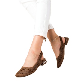 M.Daszyński Chaussures ajourées à talon apparent brun