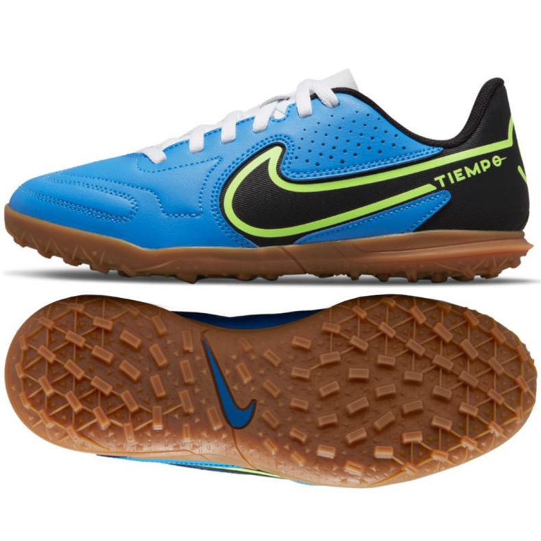 Nike Tiempo Legend 9 Club Tf Jr DA1334 403 chaussures de football multicolore bleu