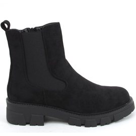 Bottines Chelsea en daim noir Hege le noir