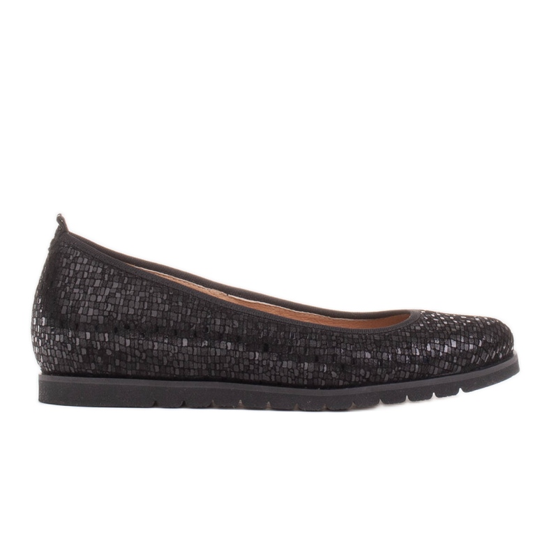 Marco Shoes Ballerines légères avec un dessous très doux et un soufflet caché le noir