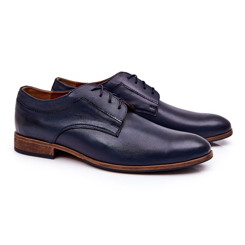 Bednarek Polish Shoes Chaussures en cuir élégantes Bednarek 684 Bleu marine