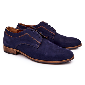 Bednarek Polish Shoes Chaussures Nubuck Cuir Bednarek 684 Bleu marine brun