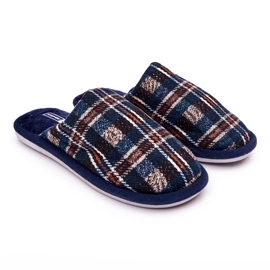 WJ1 Chaussons Homme Bleu Marine Chaud Whisper beige