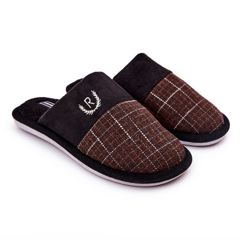 WJ1 Chaussons à carreaux marron chaud Blase brun