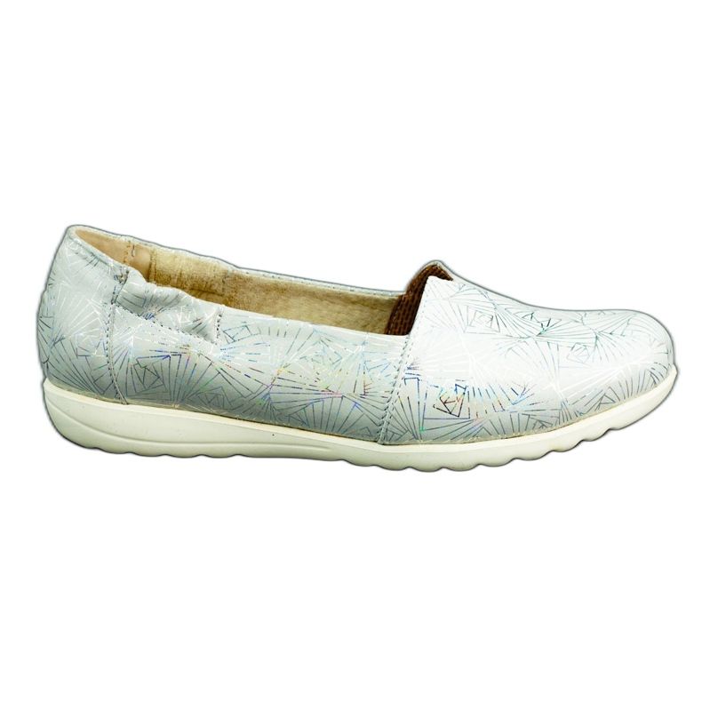 Saway Ballerines en cuir pour femmes 2107 blanche multicolore Saway Ballerines en cuir pour femmes 2107 blanche multicolore