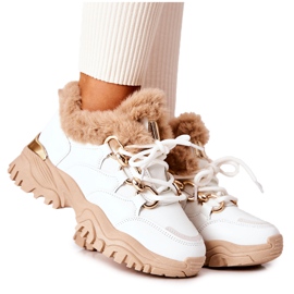 PM1 Chaussures de sport isolées en cuir blanc et beige Shiney