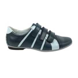 Chaussures en cuir Mido en cuir pour Velcro Mido Marine Bleu