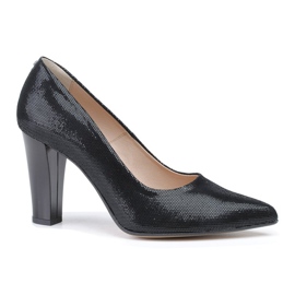 Marco Shoes Escarpins noirs en peau de chamois polie
