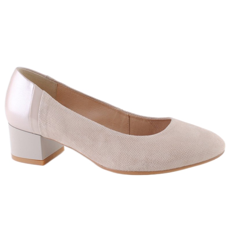Marco Shoes Escarpins en cuir talon 0887P beige Marco Shoes Escarpins en cuir talon 0887P beige
