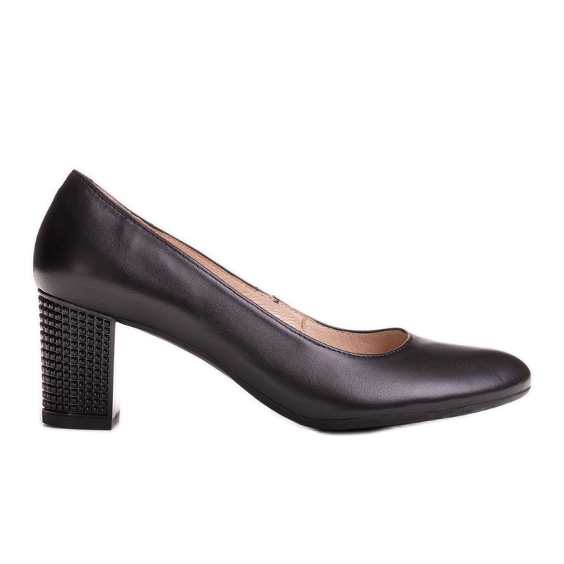 Marco Shoes Chaussures noires lisses 1170P avec un talon 3D le noir