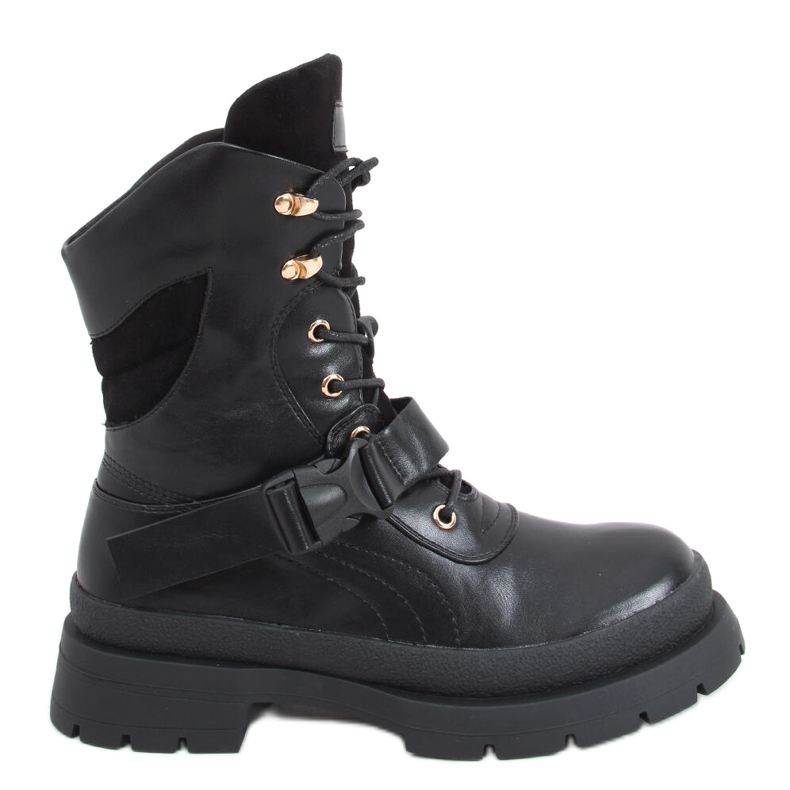 Ahne Bottes militaires noires le noir